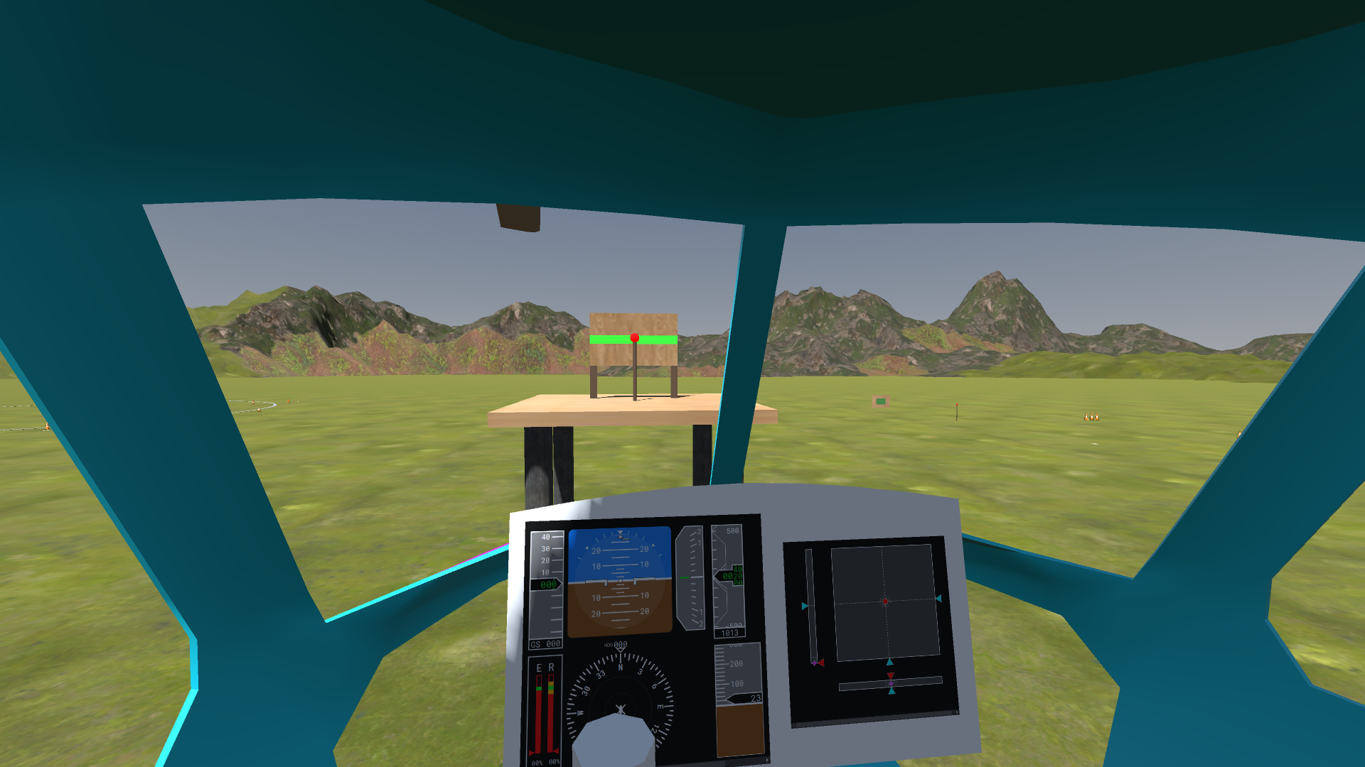 Screenshot of pilot's point of view